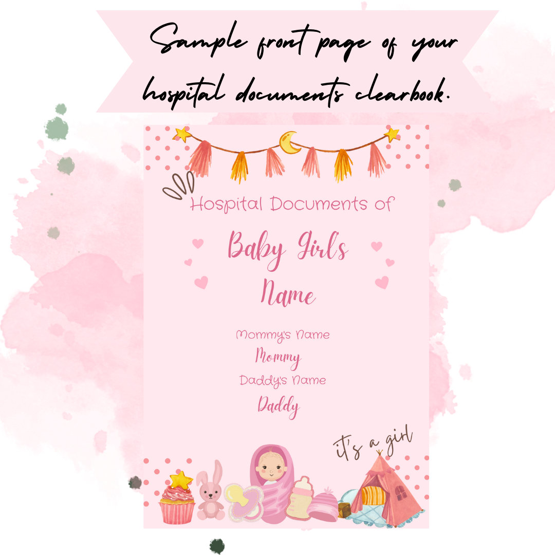 HOSPITAL BAG ORGANIZERS for Baby Girl Editable & Printable Hospital ...