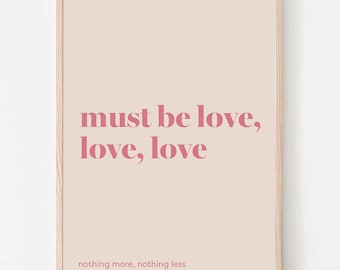 PRINT, It Must Be Love, Poster, Madness Inspired Wall Art, Home Decor, A3 A4 A5, Wall Print, Typography Print, Lyrics Print, Gift