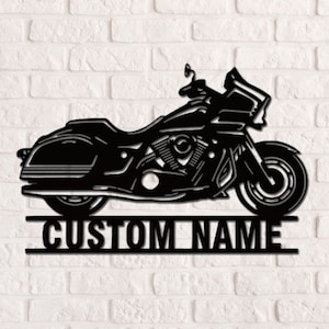 Custom Motorcycle Garage Metal Sign Harley Davidson Metal Wall Art Motorcycle Metal Wall Art Motorcycle Gift for Men