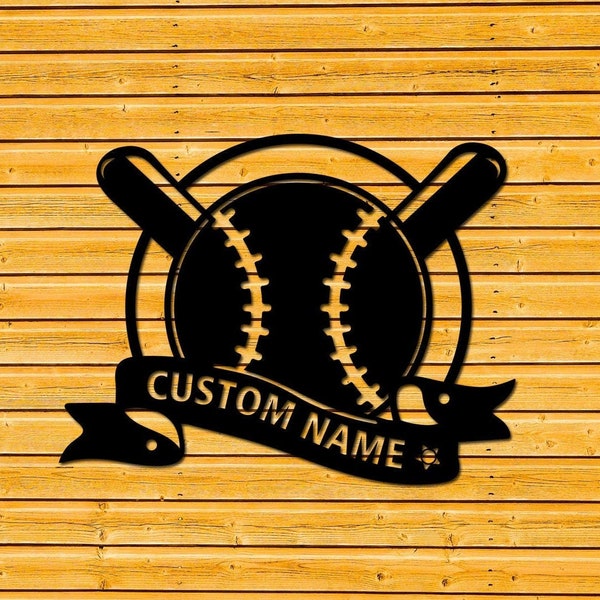 Personalized Baseball Sign Softball Metal Wall Art  With Lights Custom Softball Sign Baseball Player Gift Bedroom Decor Baseball Coach Gifts