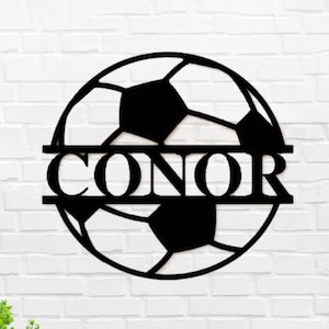 Personalized Soccer Metal Wall Art Soccer Metal Wall Decor Football Metal Wall Art Custom Soccer Name Sign Birthday Gift for Him
