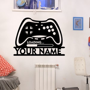 Personalized Gamer Name Sign Custom Game Room Metal Wall Art Gamer Sign Video Game Home Decor Boys Bedroom Decor
