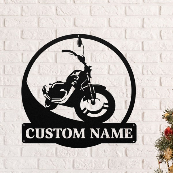 Custom Motorcycle Garage Metal Sign Harley Davidson Sign Harley Wall Sign Motorcycle Metal Wall Art, Cafe Racer Motorcycle Art, Gift for Men