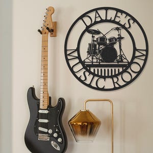 Personalized Music Room Sign, Metal Music Group Wall Art, Musician Gift, Drums Keyboard Sign, Music Lover Gift, Gift for Him