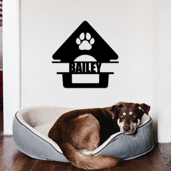 Dog House Sign Personalized Dog Name Sign Porch Decor personalized Dog Sign Gift for Dog Lovers Housewarming Gift