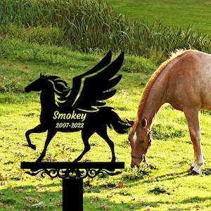 Paard Memorial Sign Paard Tuin Staak Pony Paard Sympathie Cadeau Paard Verlies Cadeau Paard Grafmarkeringen Gepersonaliseerd
