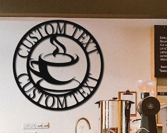 Custom Coffee Bar Sign Metal Coffee Bar Wall Hanging Home Decor Custom Coffee Sign Kitchen Wall Decor Kitchen Sign Coffee Bar Decor