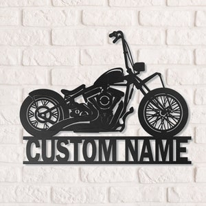 Metal Motorcycle Sign, Motorbike Motorcycle Metal Wall Art, Personalized Biker Name Sign,Harley Davidson Sign,Housewarming Gift For Biker
