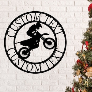 Custom Motorcycle Sign Dirt Bike Sign Motorcycle Metal Wall Art Garage Metal Wall Art Cafe Racer Motorcycle Art Father&#39;s Day Gift