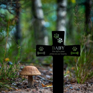 Personalized Dog Memorial Cross Dog Burial Stake Pet Cross Metal Dog Memorial Stake Metal Grave Stake Dog Memorial Plaque with Stake Bild 9