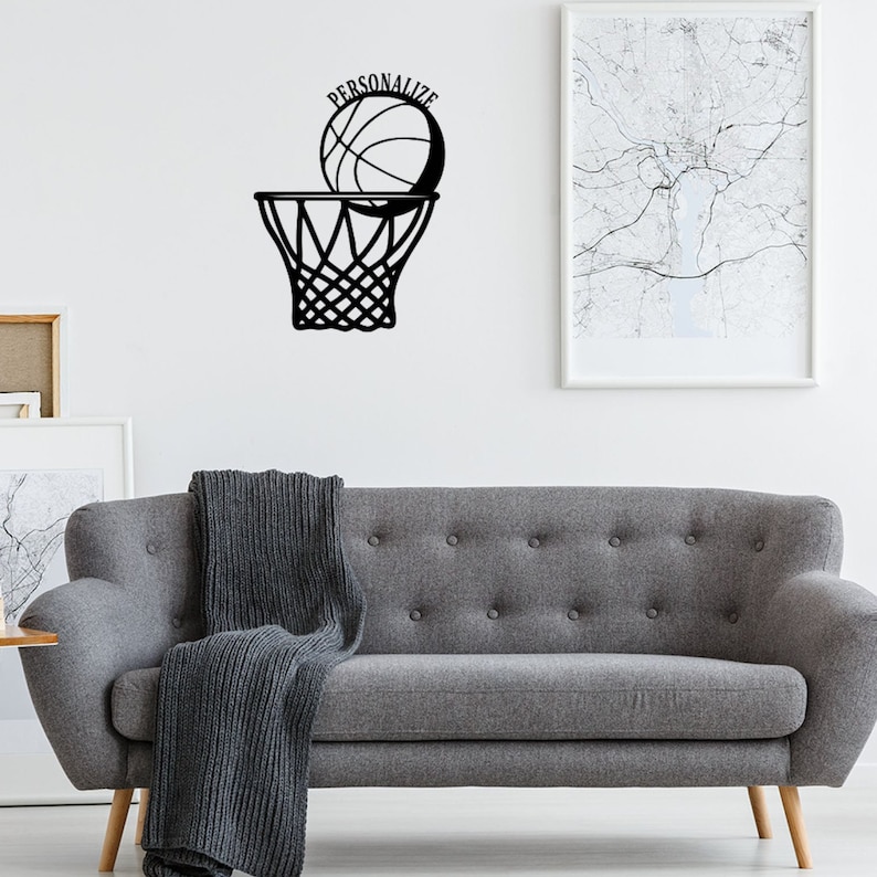 Custom Basketball Metal Wall Art Personalized Wall Decor Etsy