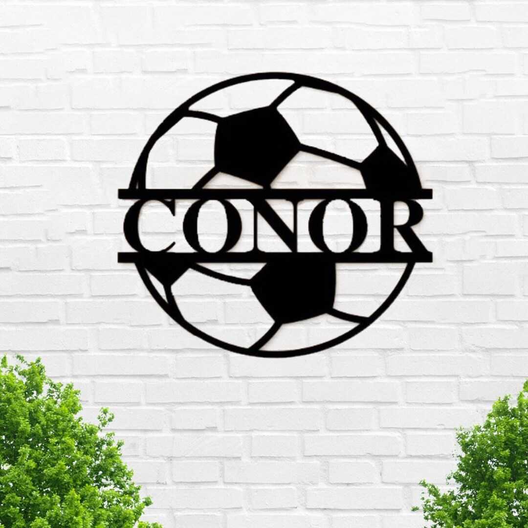 Personalized Soccer Metal Wall Art Soccer Metal Wall Decor Football