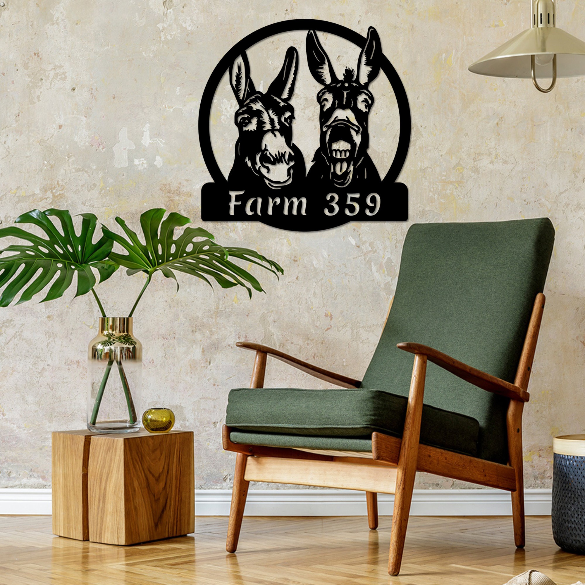 Custom Donkey Sign Personalized Donkeys Farm Sign Donkey Metal Wall Art ...