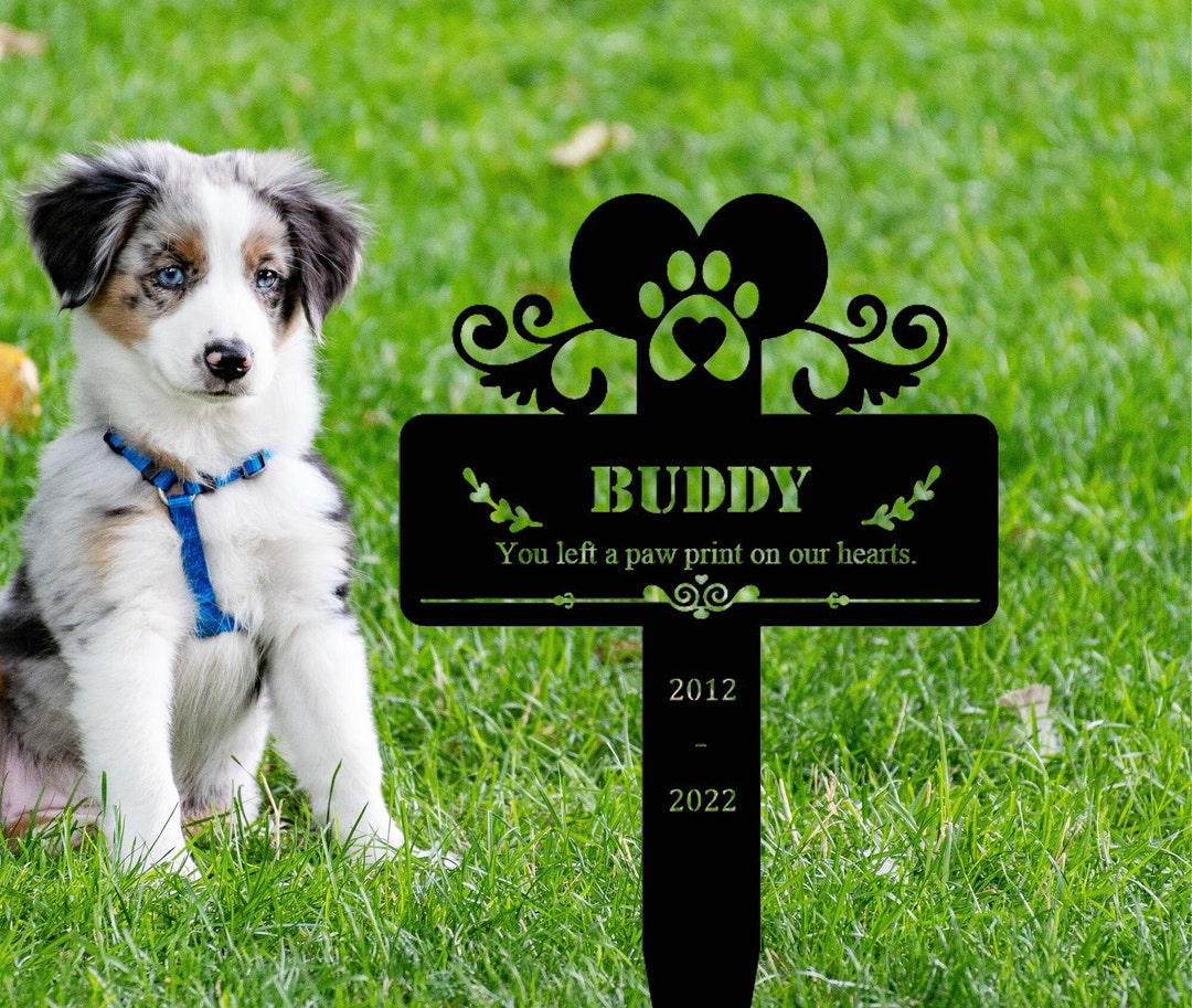 Custom Dog Memorial Stake Metal Dog Grave Stake Memorial Plaque With