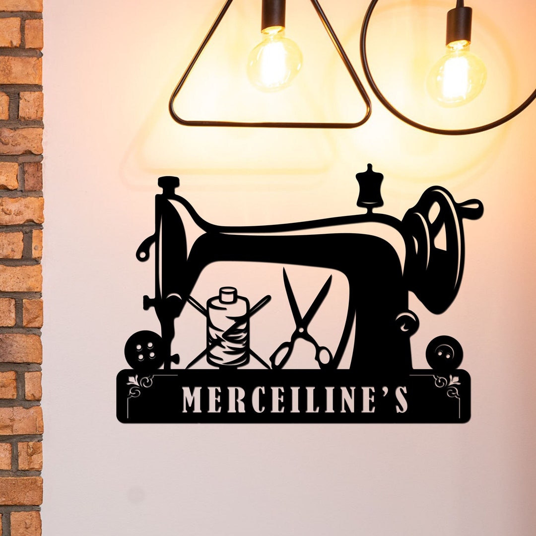 Custom Sewing Room Sign Sewing Metal Wall Art Personalized Etsy