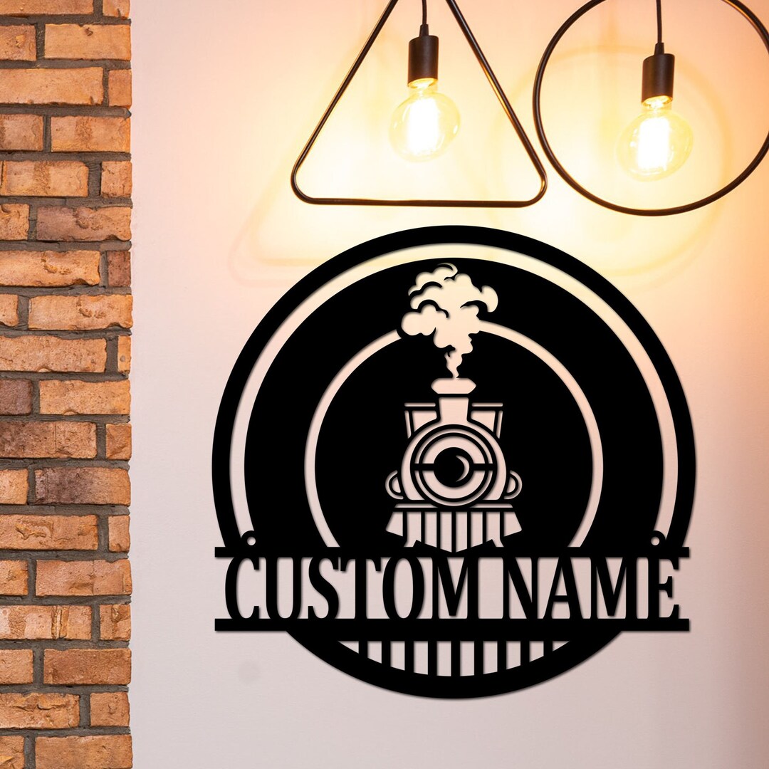 Custom Rail Signs Custom Railway Sign Train Metal Sign Metal Wall Art Personalized Train ...