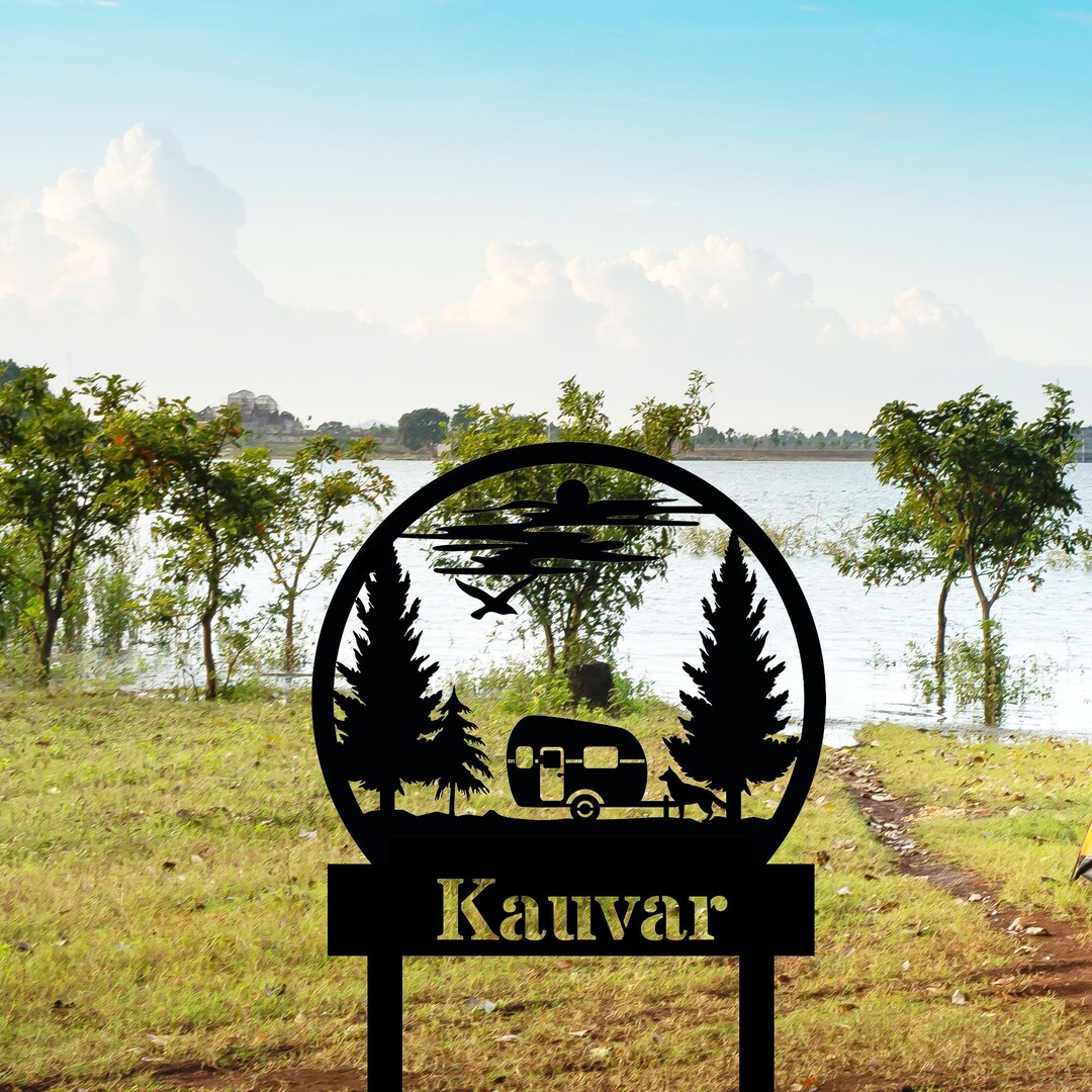 Metal Camper Sign Campers Yard Stake Camping Sign Camper Decor RV Decor ...