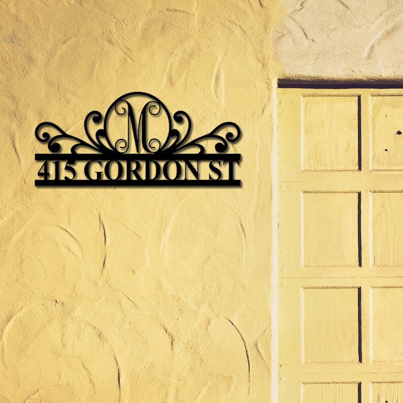 Custom Metal House Number Sign Address Sign With Street Name Etsy