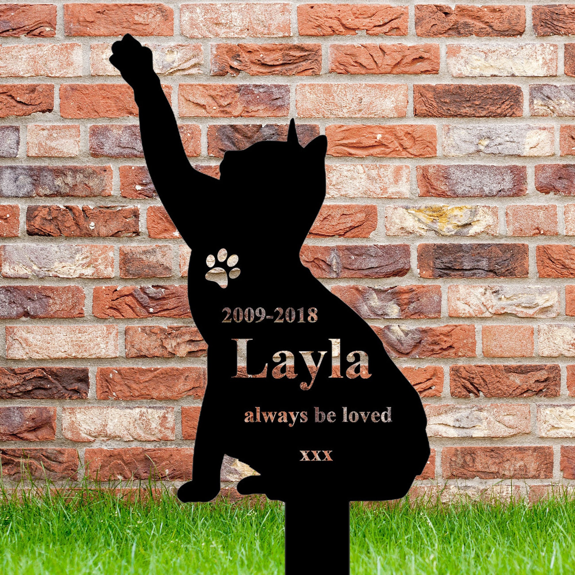 Custom Cat Memorial Stake Personalized Cat Memorial Plaque with Stake Cat Grave Marker Cat Memorial Gift Metal Garden Stake Cat Burial Stake