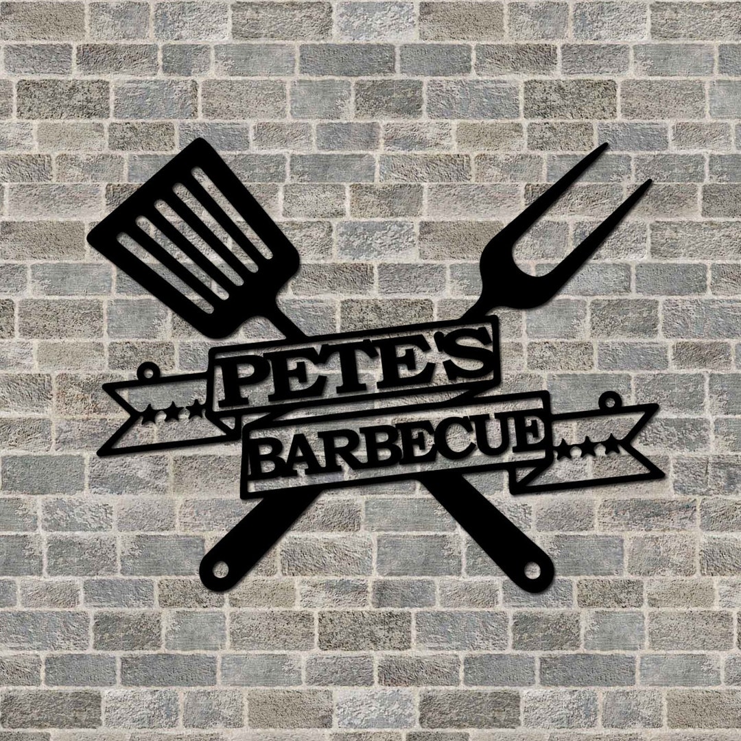 Custom Barbecue Sign Personalized Kitchen Wall Art Barbecue Wall Art