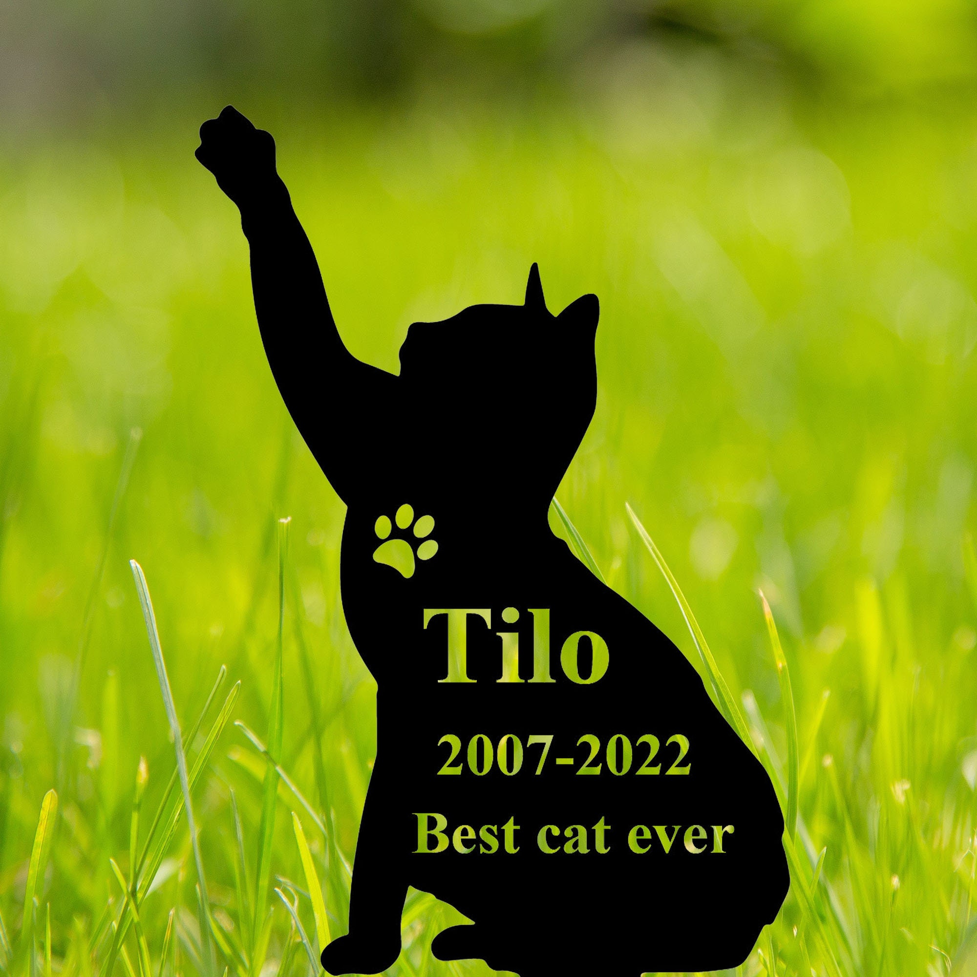 Custom Cat Memorial Stake Personalized Cat Memorial Plaque with Stake Cat Grave Marker Cat Memorial Gift Metal Garden Stake Cat Burial Stake