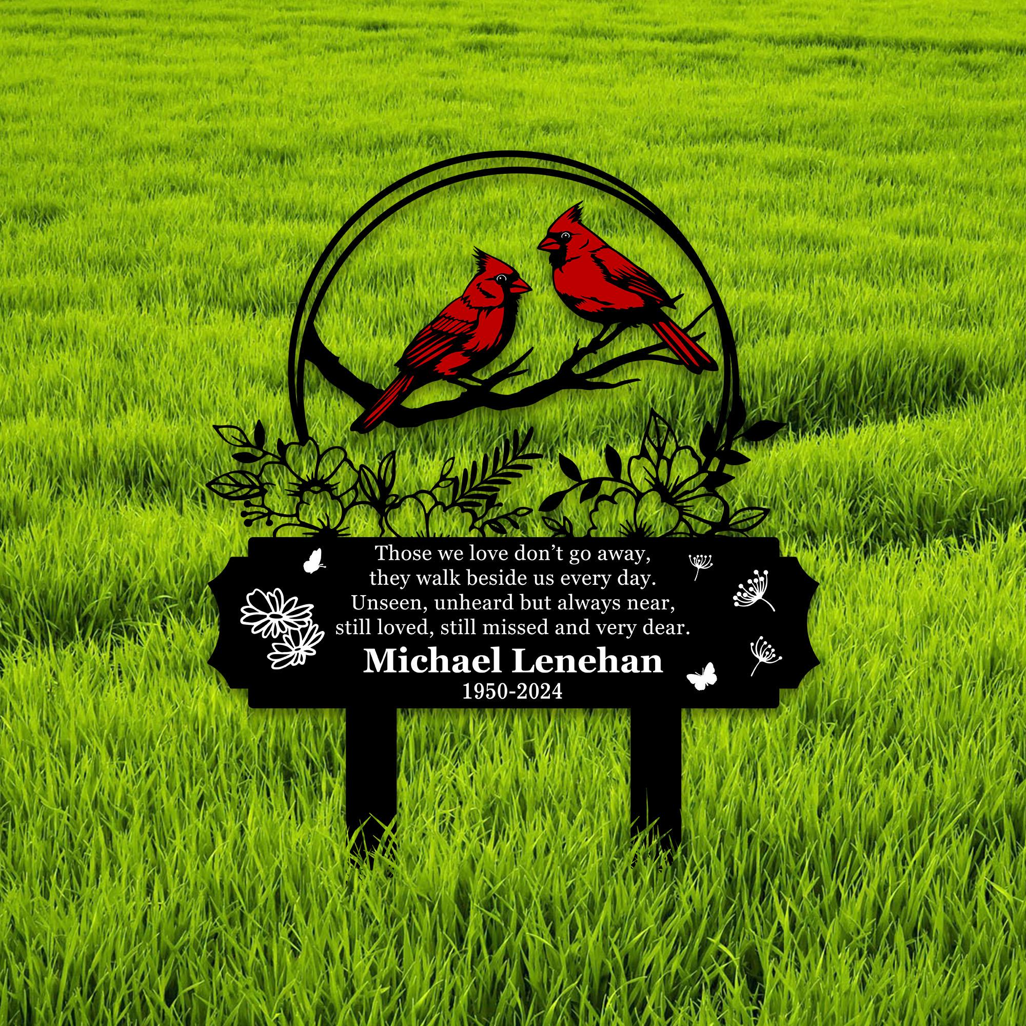 Personalized Cardinal Memorial Sign, Custom Cardinal Garden Stake ...