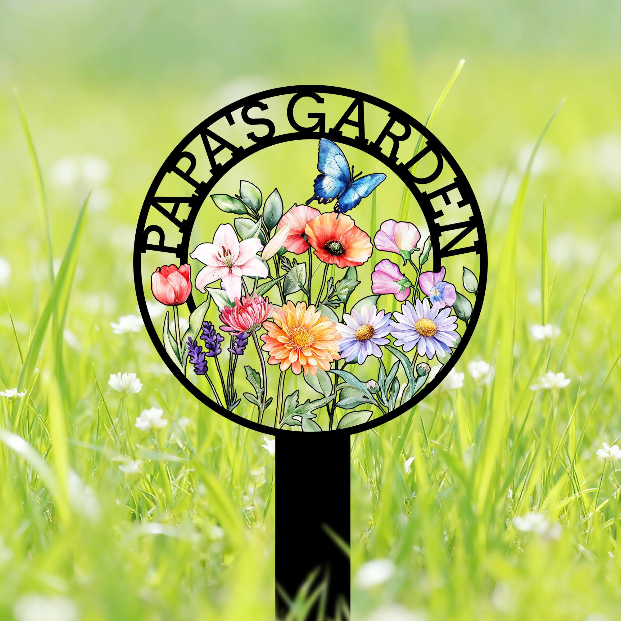 Rostige Optik Metallblumen Für Draußen – 5er Set Wetterfeste Gartenstecker, Antik Design, Für Frühling & Halloween