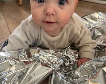 Space Blanket Silver Foil Blanket Baby Sensory Baby Sensory Foil