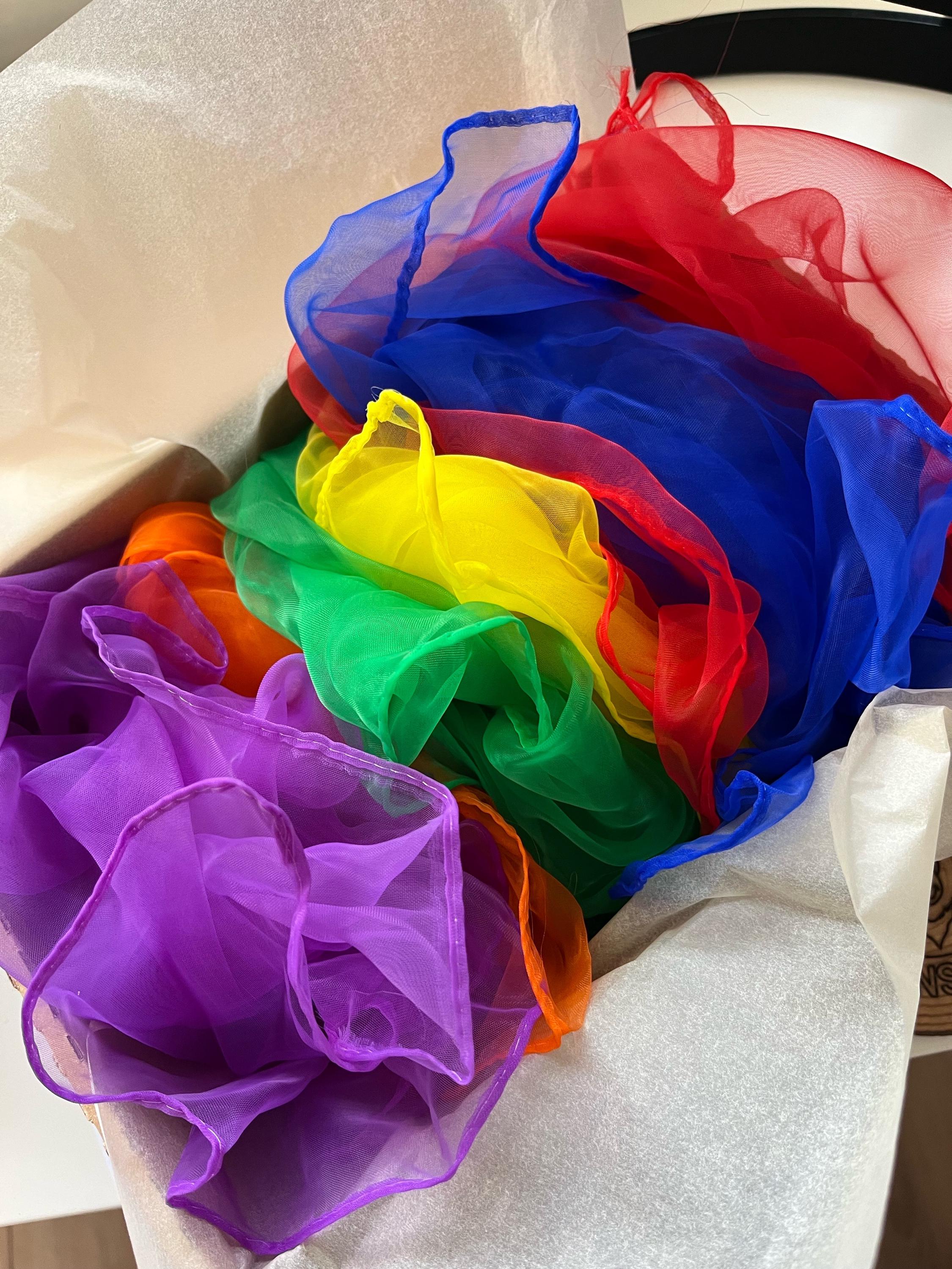Chiffon Sensory Scarves: Colorful Baby Play Set, Dance Ribbons