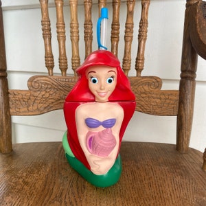 Vintage 1990s Disneys Ariel 3D Straw Cup