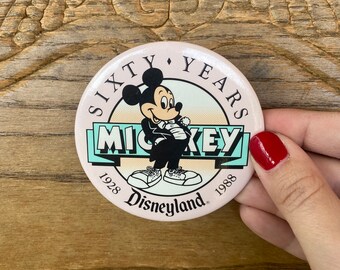 Vintage 1988 Disneylands Sesenta años Mickey Button