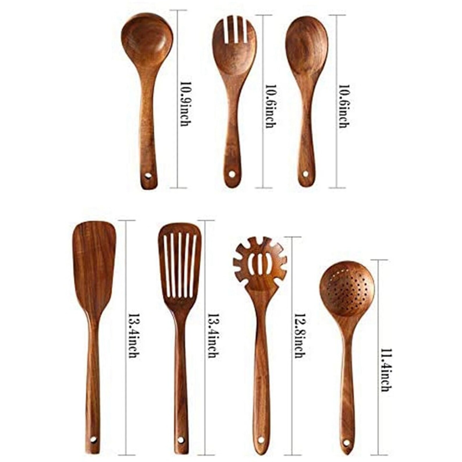 7 Pack Wooden Kitchen Utensils Setwooden Spoons for Cooking Etsy