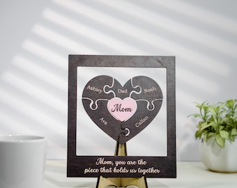 Custom Mothers Day Puzzle Sign | Personalized Gift for Mom | Mom You are the Piece that holds us together | Mothers day gift | Gift for her