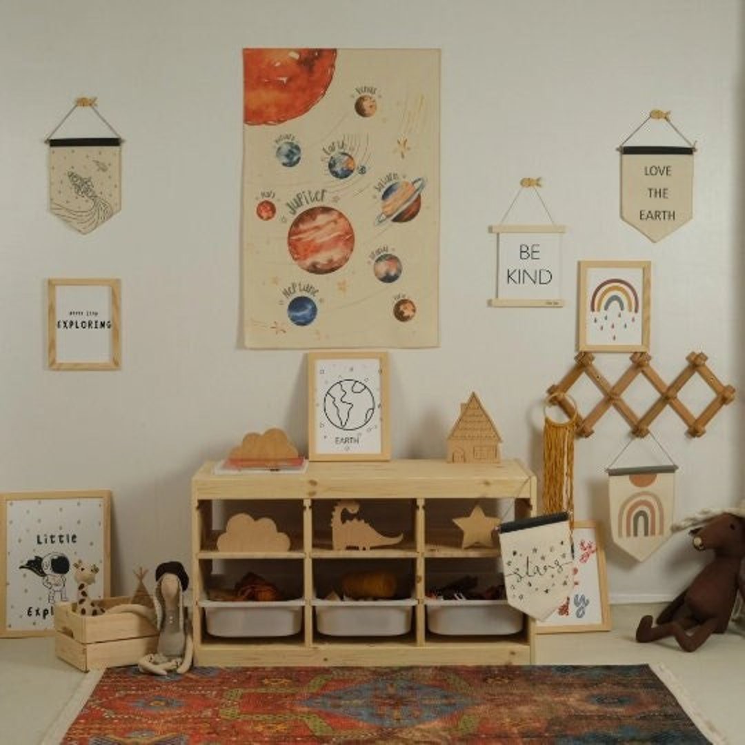 Watercolor Solar System Wall Hanging Solar System Tapestry Etsy