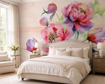 Floral Wall Wallpaper | Peel and Stick | Removable | Easy to Apply