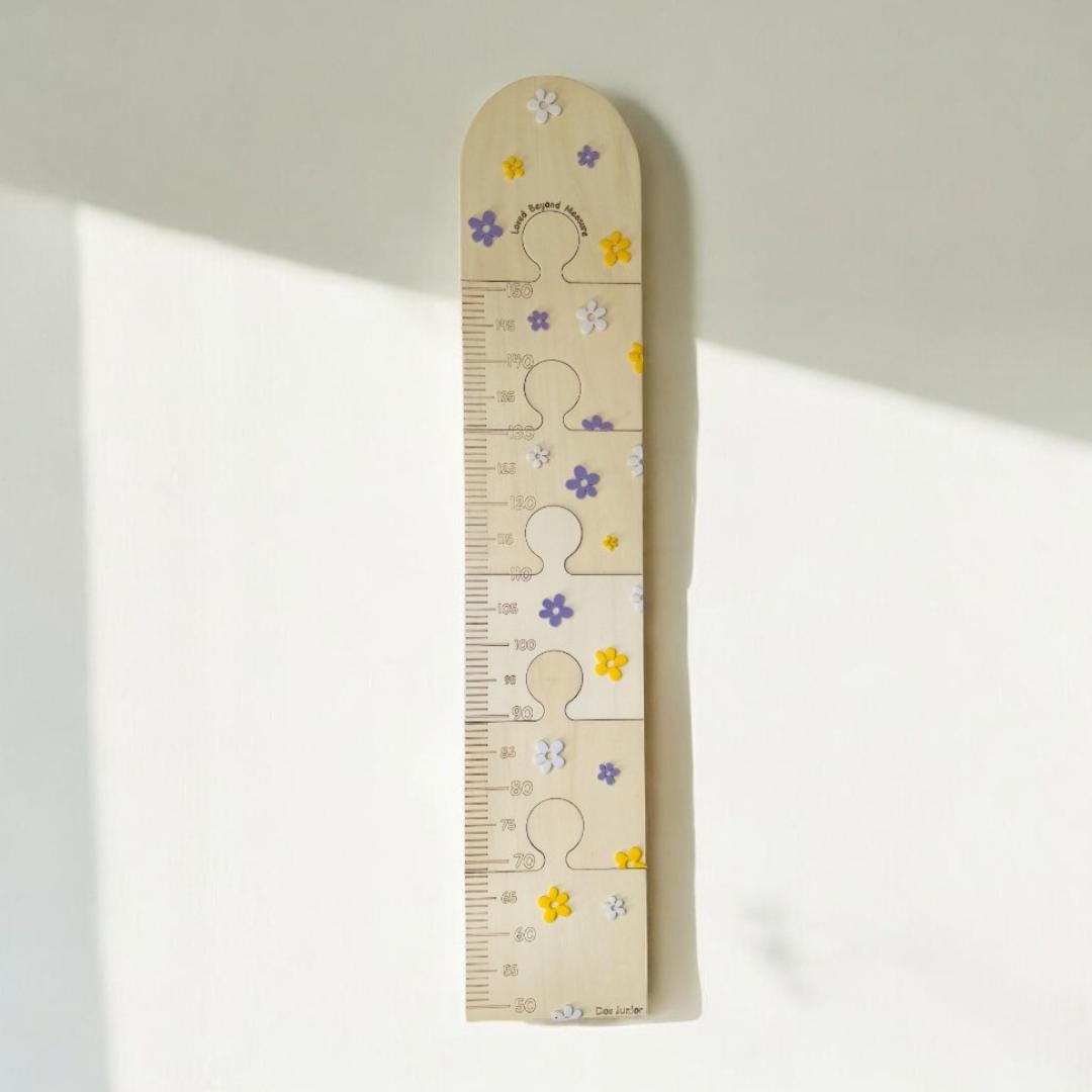 Growth Ruler, Growth Chart for Kids, Naturel Wooden Height Chart, Daisy