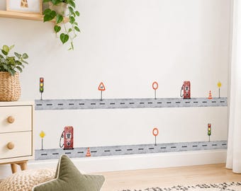 Roads Decal | Removable | Fabric | Pvc Free | Easy to Apply