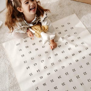 数字のタペストリー、オーガニックコットン生地のタペストリー、子供部屋のタペストリー、保育園のタペストリー、子供部屋の壁掛け、保育園と子供部屋の装飾
