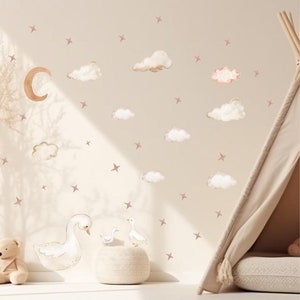 Baby and Mom Duck Wall Decals, Goose Decal for Nursery, Removable and Repositionable, Goose Wall Sticker, Peel and Stick, Geese Decal