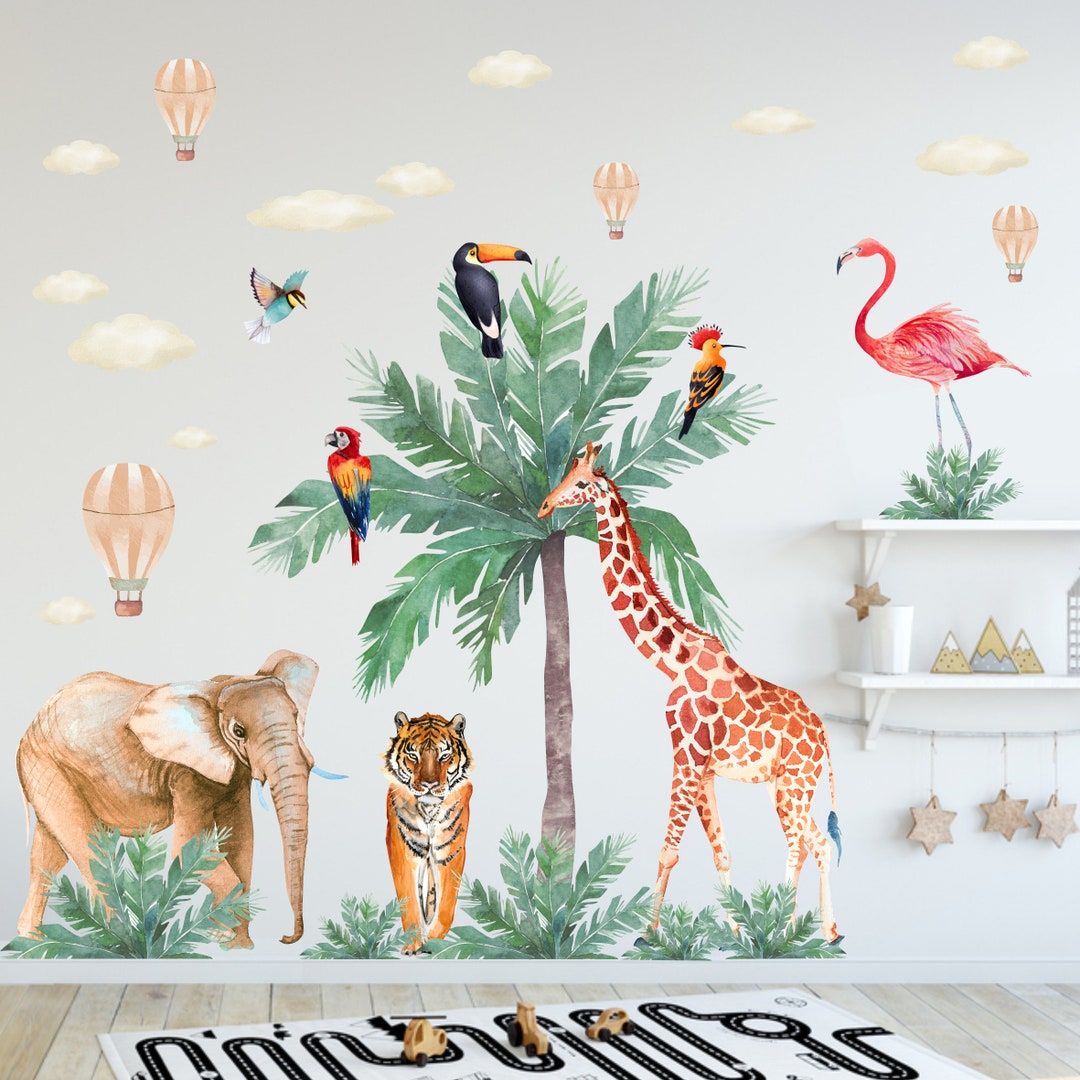New Product Jungle Wall Decal, Peel and Stick Safari Sticker, Wild ...