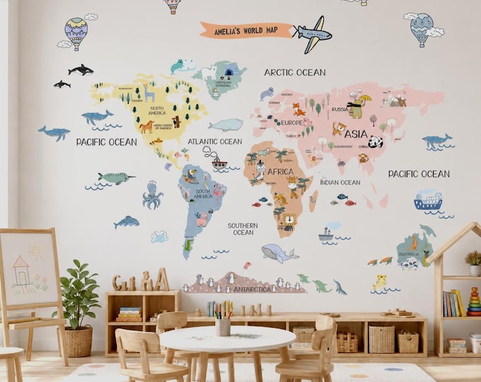 World Map Wall Decal