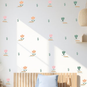 Wildflower Wall Decals: Boho Floral Mural Stickers