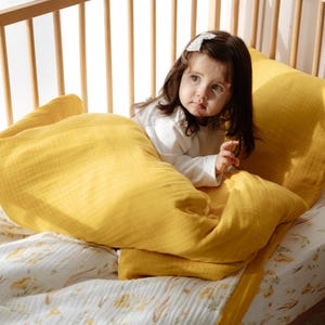 Parure de lit en mousseline fleurs sauvages, Literie pour tout-petits, Housse de couette, Parure de lit pour bébé, Parure de lit en coton naturel, Parure de lit pour chambre d'enfant