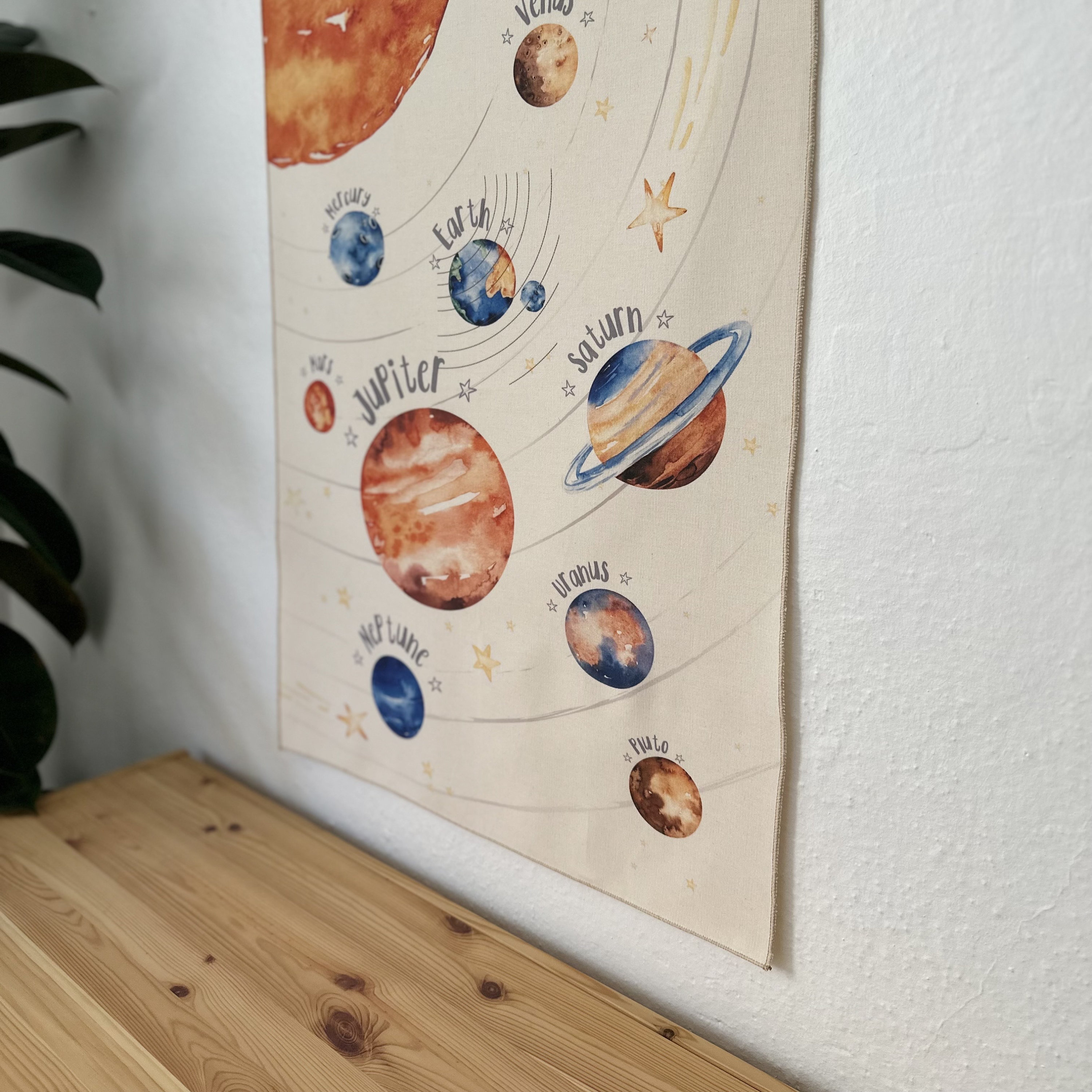 Watercolor Solar System Wall Hanging Solar System Tapestry Etsy