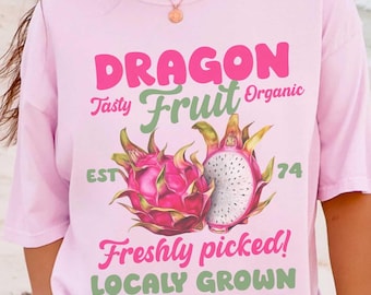 Dragonfruit shirt, cottagecore fruit tshirts, retro fruit t shirt, women’s fruit graphic tee,  botanical fruit aesthetic shirt, fruit market