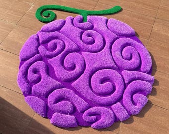 3D Devil Fruit Tufted Rugs, Japanese Design 100% Handmade Tufted Rug - Customized Shape Size - Anime Tufted Rugs - Hand Tufted
