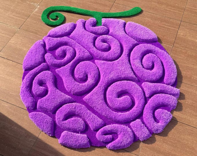 3D Devil Fruit Tufted Rugs, Japanese Design 100% Handmade Tufted Rug - Customized Shape Size - Anime Tufted Rugs - Hand Tufted
