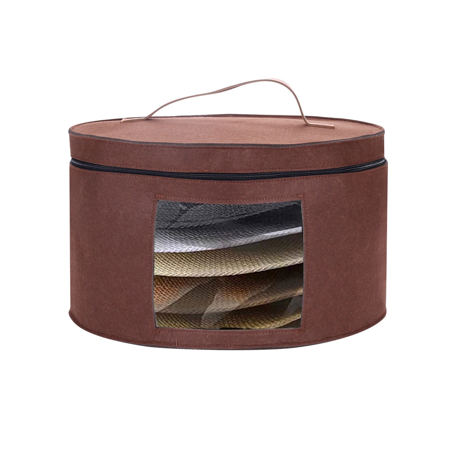 Large Hat Storage Box 19'' Hat Box for Large Hats, Hat Boxes for Women  Storage Large Round Hat Boxes for Men Foldable Storage Box with Lid Felt