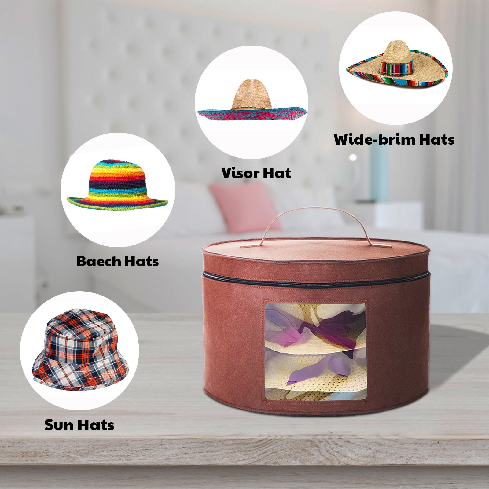 Buy Hat Boxes for Women Storage & Men munskine Hat Storage Boxes Large  Capacity Storage Box With Lids Round Box for Travel With Dustproof Lid  Online in India 