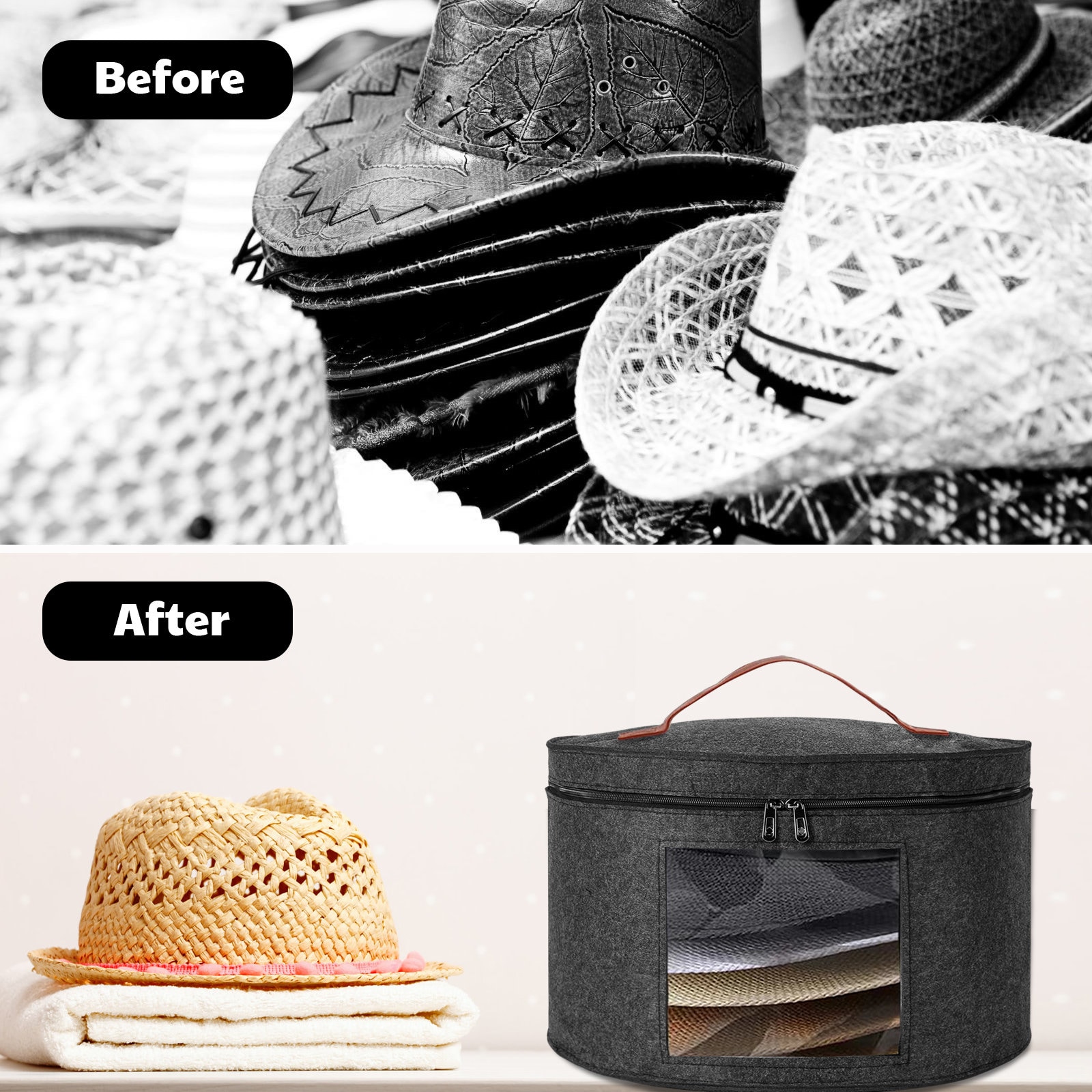 Hat Boxes for Women Storage & Menfoldable Hat Storage Boxeslarge